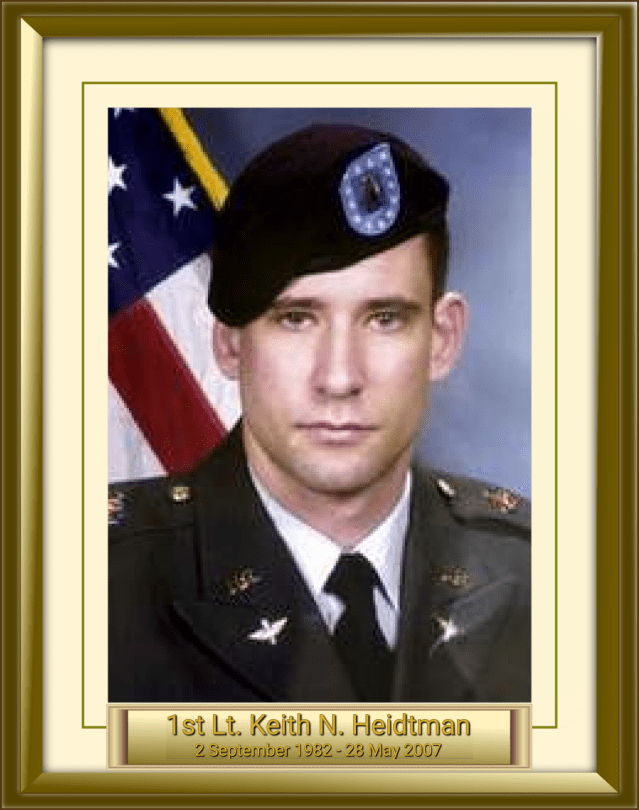 1st Lt. Keith N. Heidtman 2 September 1982 - 28 May 2007