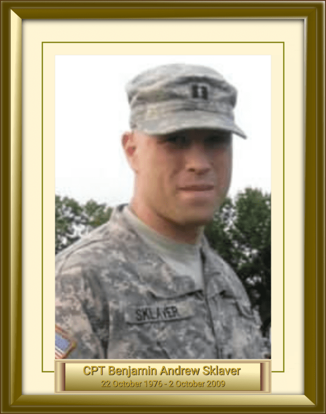 CPT Benjamin Andrew Sklaver  22 October 1976 - 2 October 2009
