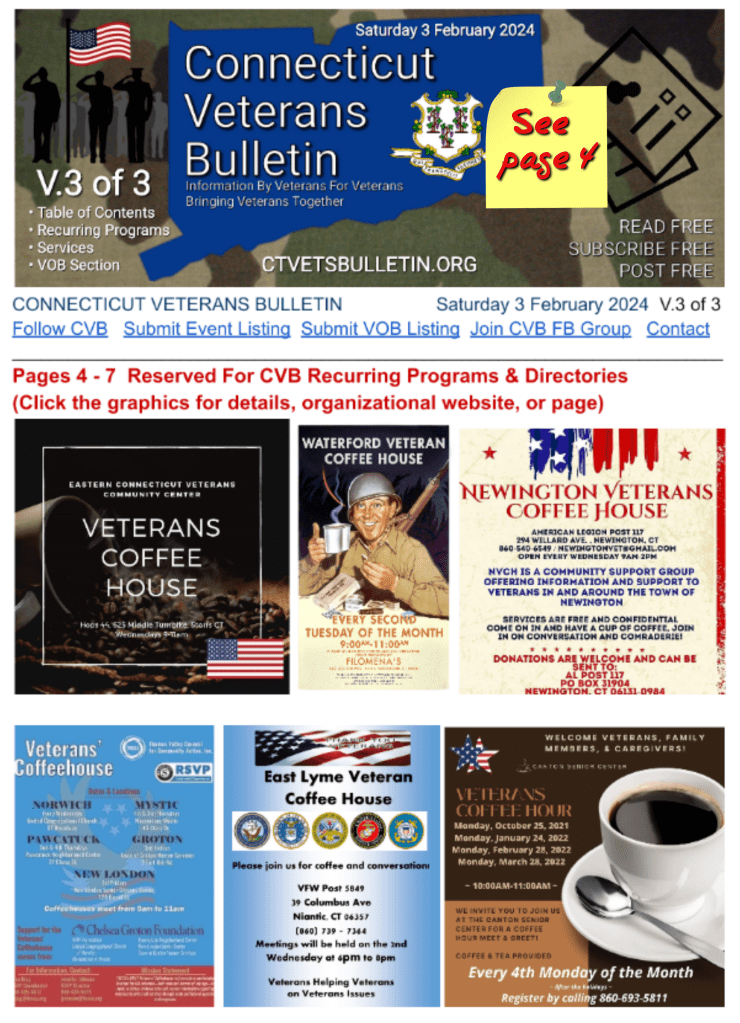 CVB Weekly Veterans Calendar Publication 3 February 2024 Volume 3 Page 4