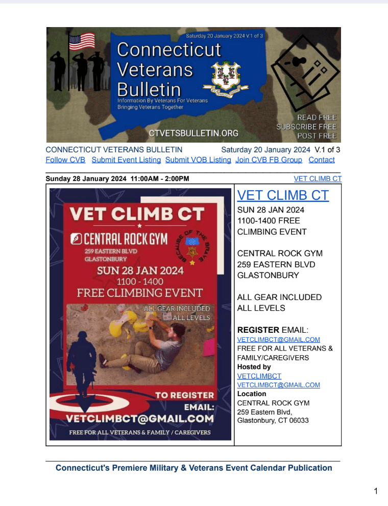 CVB weekly PDF publication, 20 January 2024 Volume 1 image