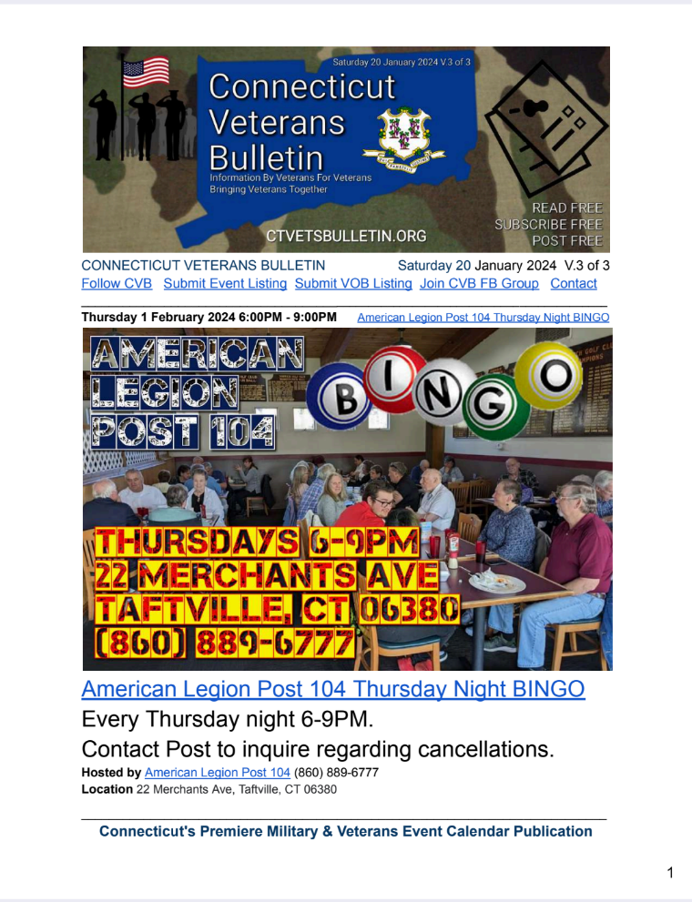 CVB weekly PDF publication, 20 January 2024 Volume 3 image