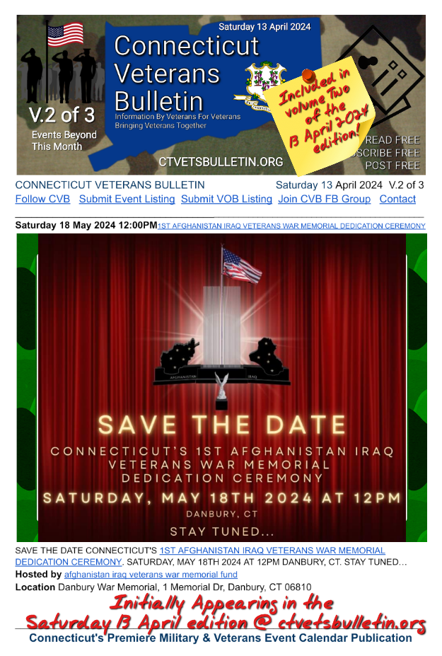 1ST AFGHANISTAN IRAQ VETERANS WAR MEMORIAL DEDICATION CEREMONY