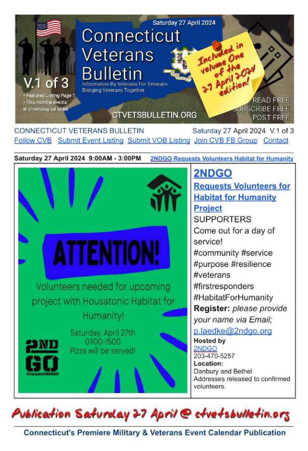 2NDGO Requests Volunteers Habitat for Humanity