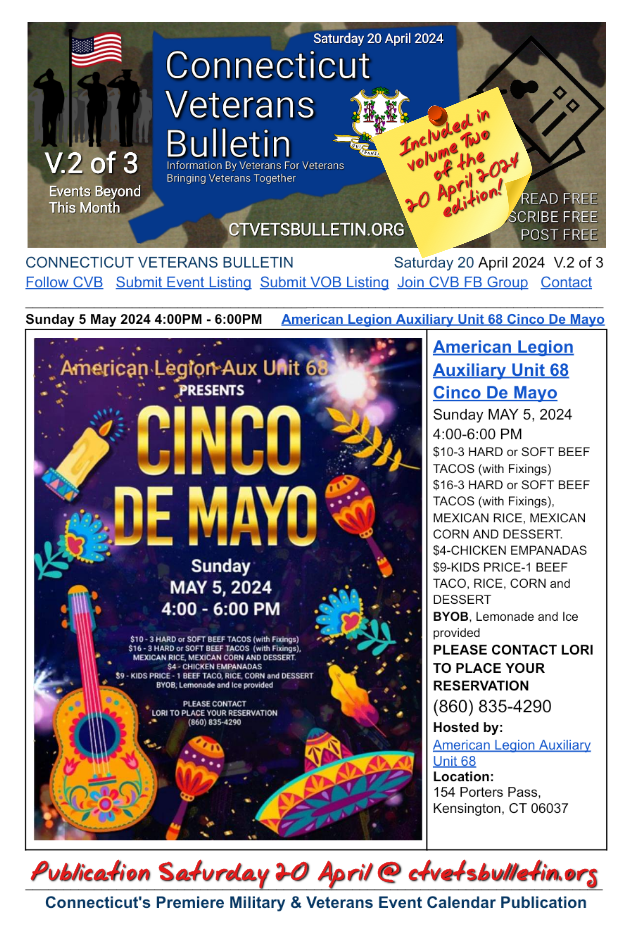 American Legion Auxiliary Unit 68 Cinco De Mayo