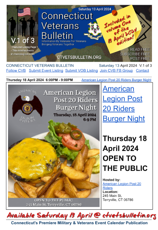 American Legion Post 20 Riders Burger Night