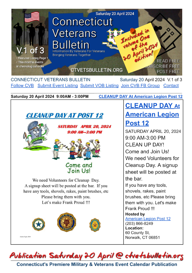 CLEANUP DAY At American Legion Post 12