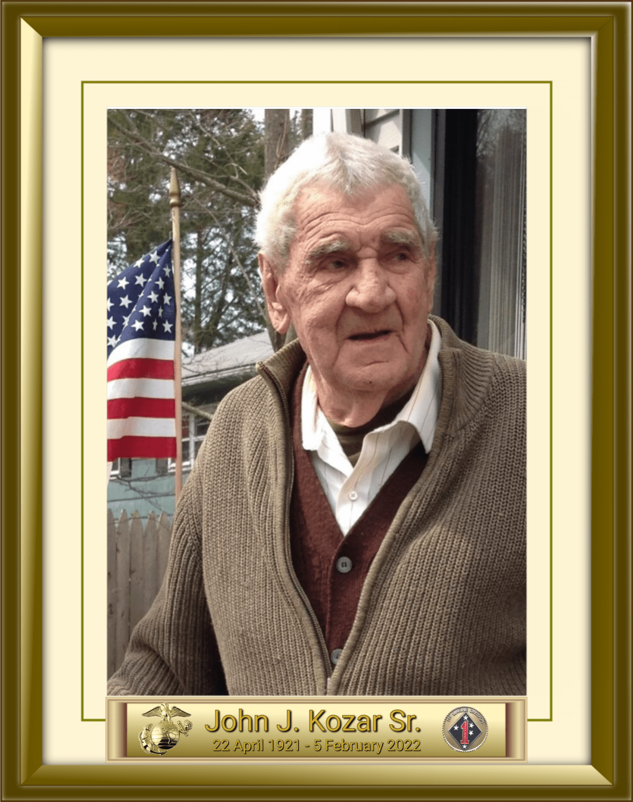 John J. Kozar Sr. 22 April 1921 - 5 February 2022