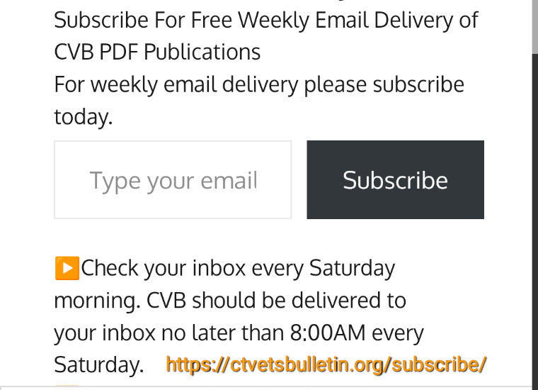 Subscribe to CVB'S weekly Connecticut Veterans Calendar Publication Featured Image