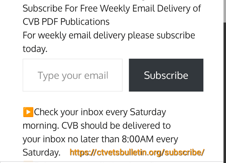 Subscribe to CVB'S weekly Connecticut Veterans Calendar Publication Featured Image