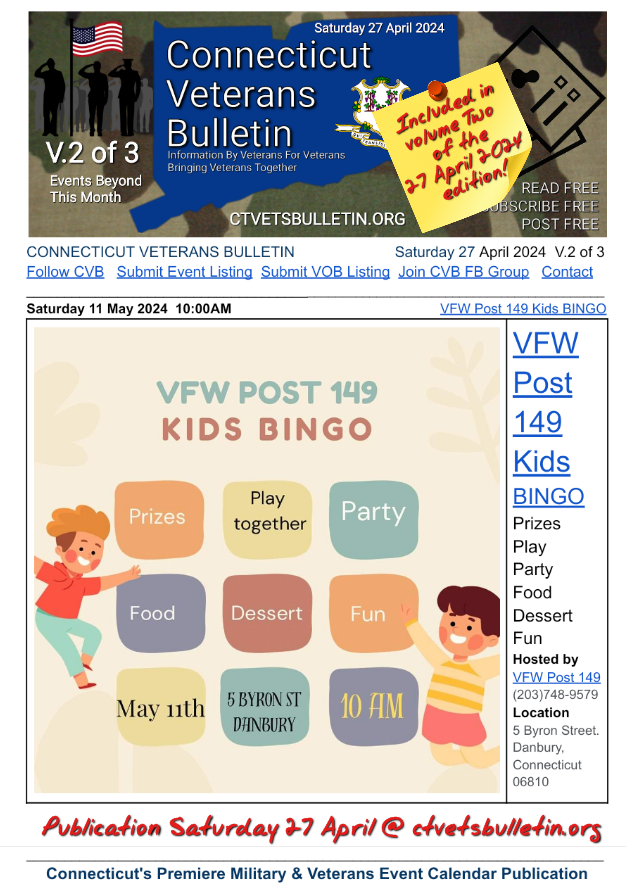 VFW Post 149 Kids BINGO