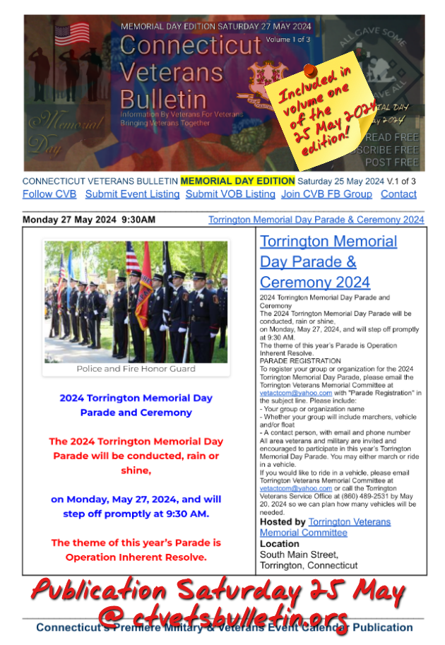 Torrington Memorial Day Parade & Ceremony 2024