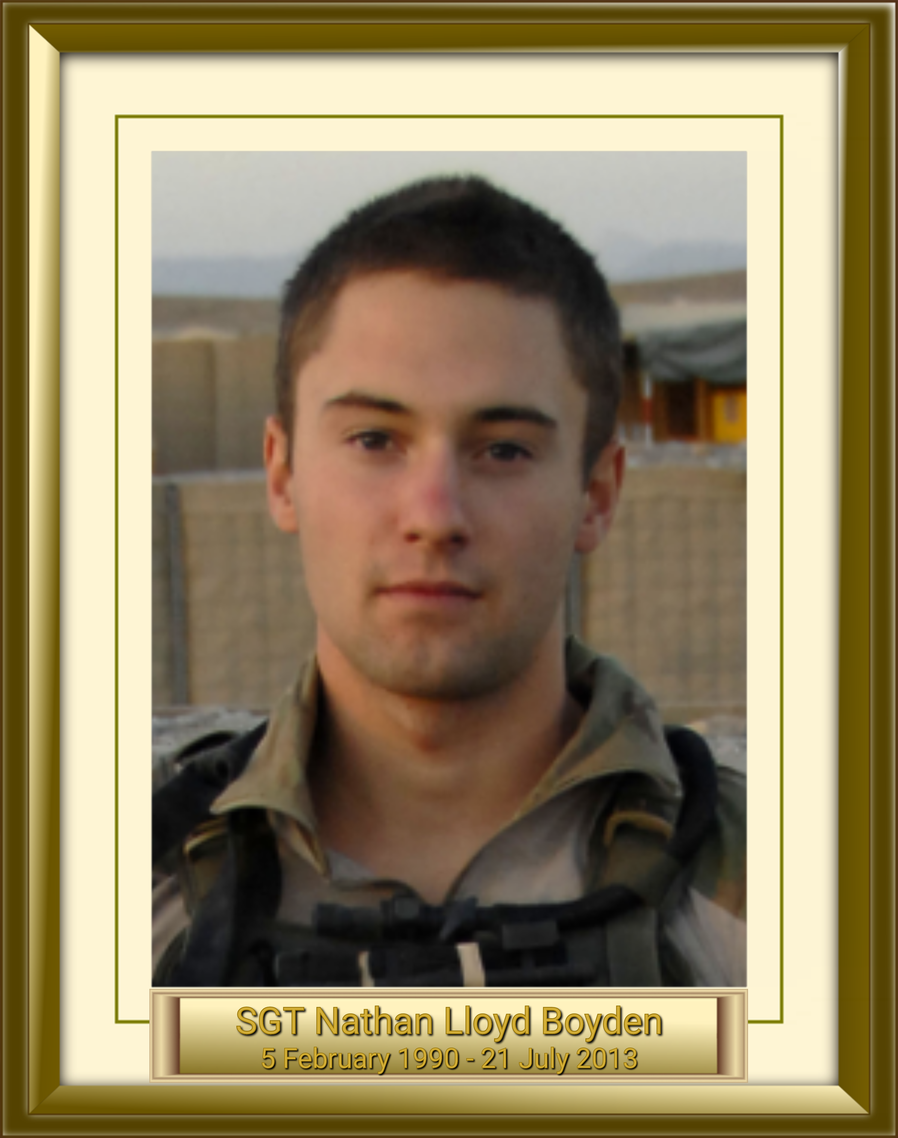 SGT Nathan Lloyd Boyden 5 February 1990 - 21 July 2013