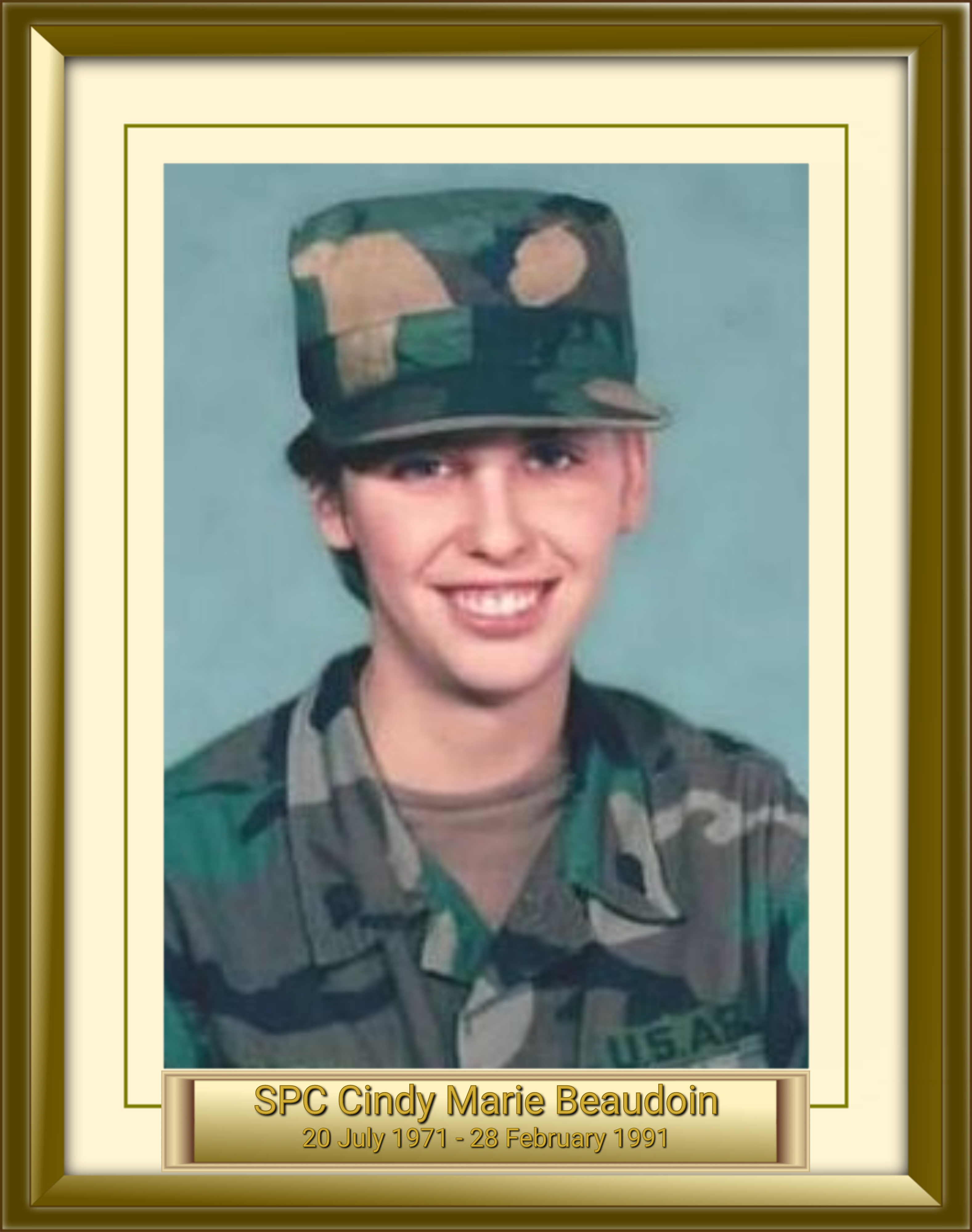 SPC Cindy Marie Beaudoin 20 July 1971 - 28 February 1991