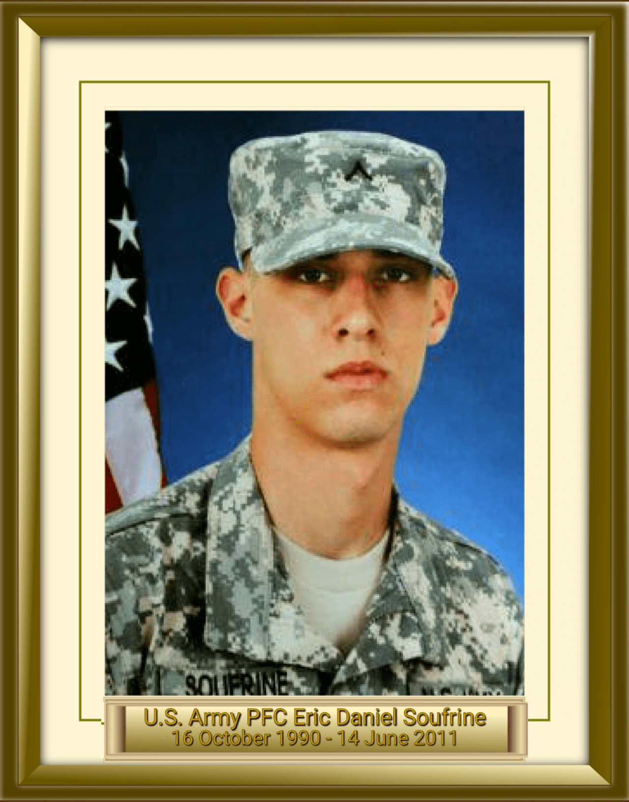 U.S. Army PFC Eric Daniel Soufrine 16 October 1990 - 14 June 2011