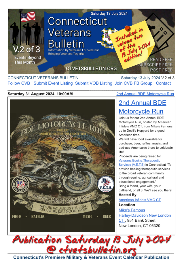 2nd Annual BDE Motorcycle Run