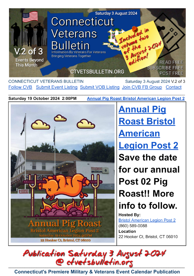 Annual Pig Roast Bristol American Legion Post 2