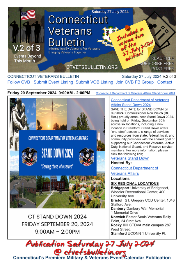 Connecticut Department of Veterans Affairs Stand Down 2024