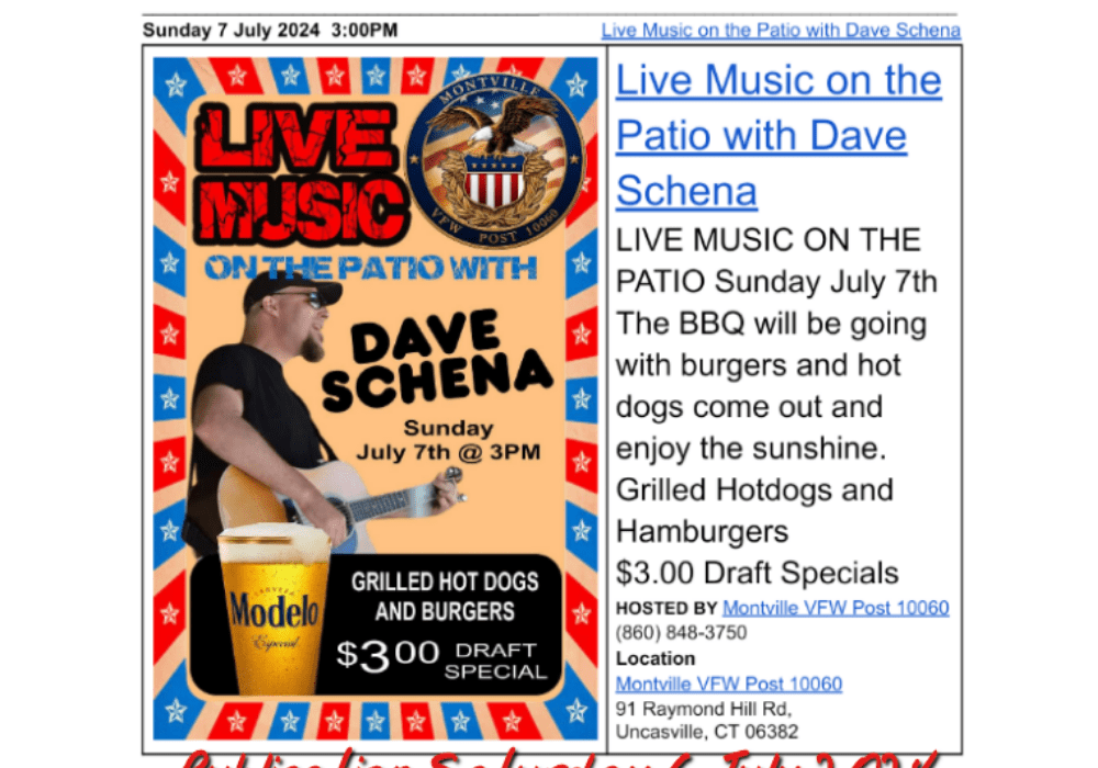 CVB’S 4 July 2024 Thursday Veterans Calendar Preview featured image