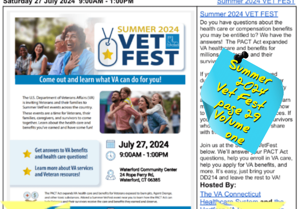 CVB's Weekly Connecticut Veterans Calendar Publication Saturday 20 July 2024 featured image