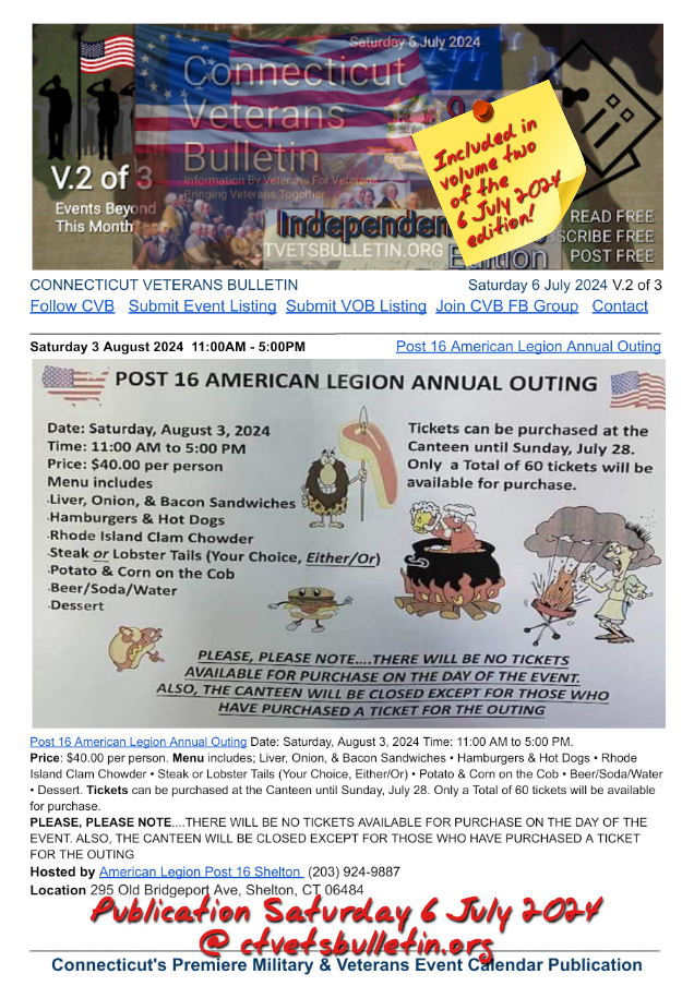 Post 16 American Legion Annual Outing