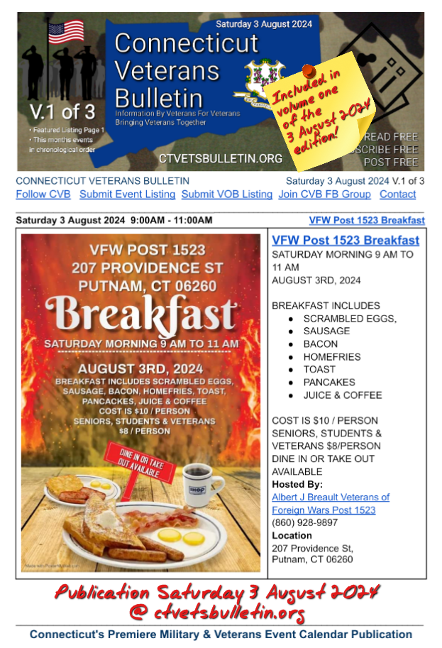 VFW Post 1523 Breakfast