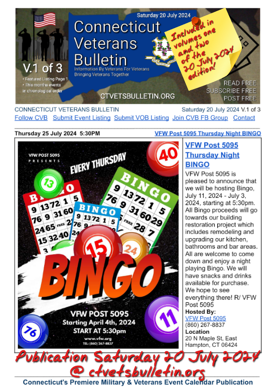 VFW Post 5095 Thursday Night BINGO