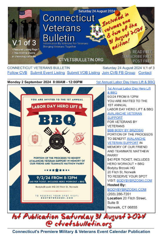 1st Annual Labor Day Hero Lift & BBQ