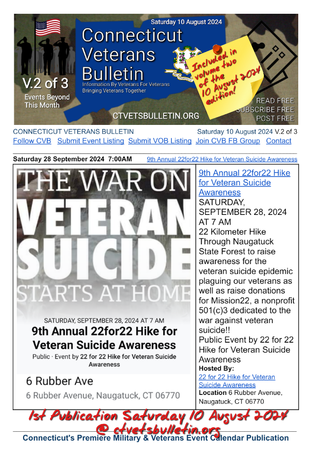 9th Annual 22for22 Hike for Veteran Suicide Awareness