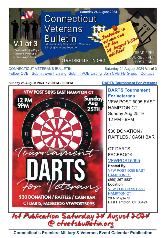 DARTS Tournament For Veterans