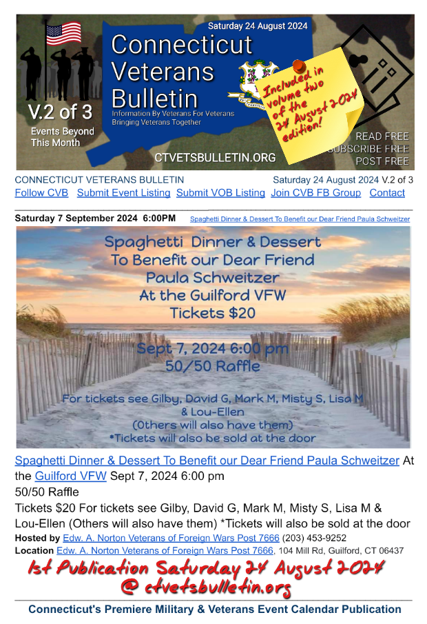 Spaghetti Dinner & Dessert To Benefit our Dear Friend Paula Schweitzer