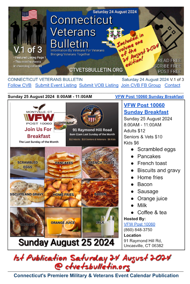 VFW Post 10060 Sunday Breakfast