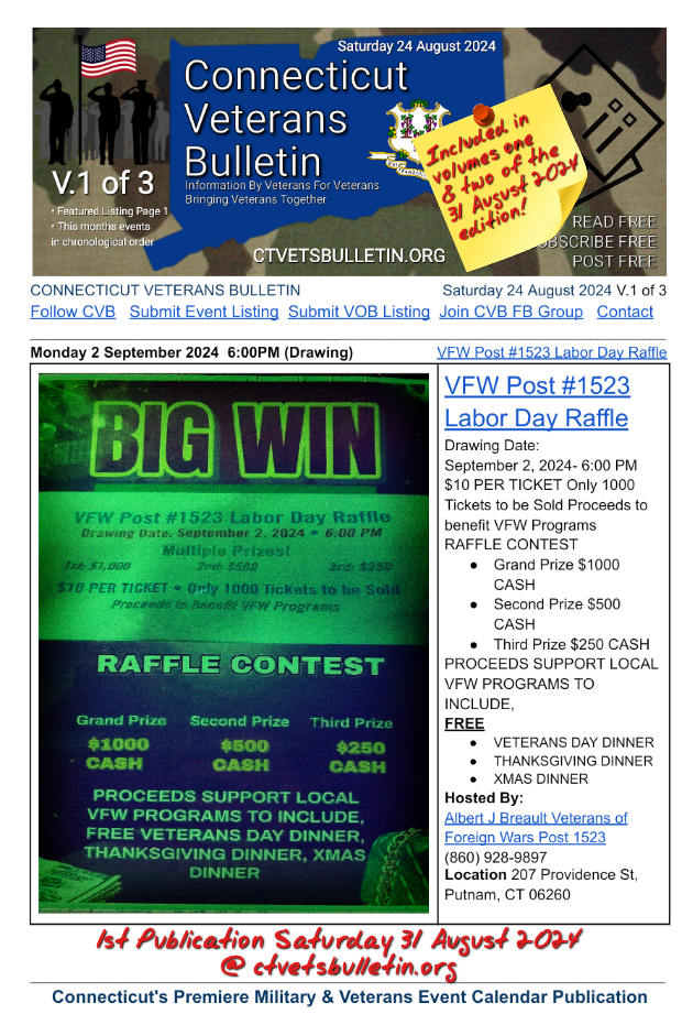 VFW Post #1523 Labor Day Raffle