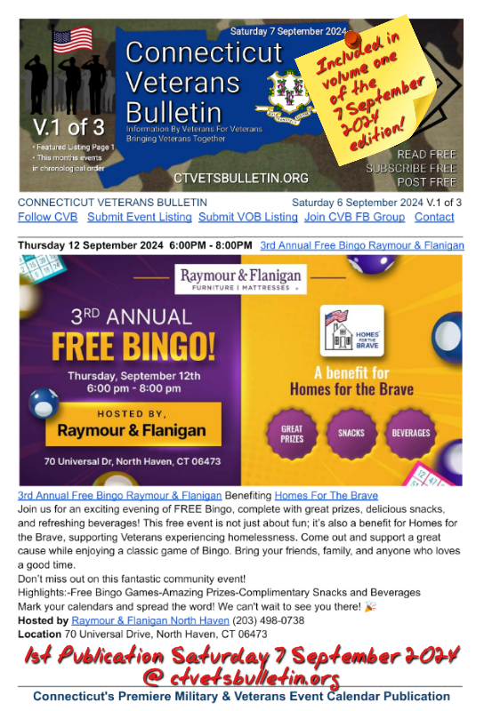 3rd Annual Free Bingo Raymour & Flanigan