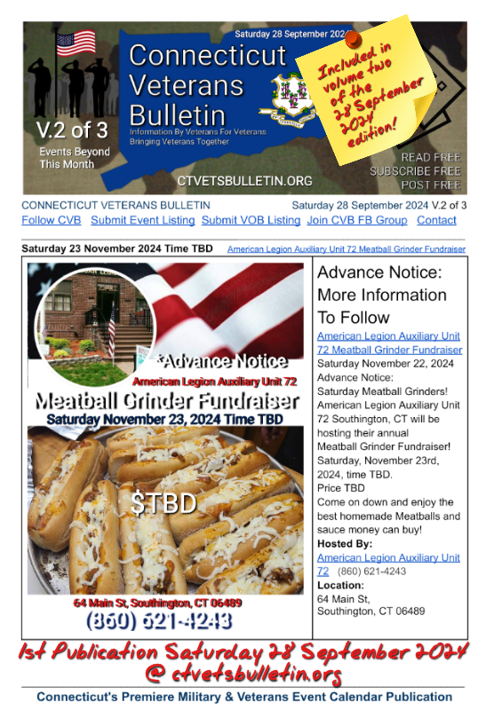 American Legion Auxiliary Unit 72 Meatball Grinder Fundraiser