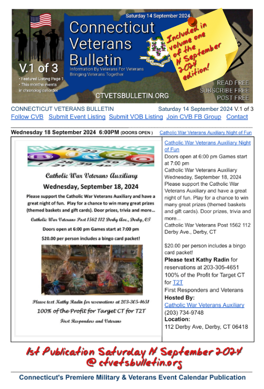 Catholic War Veterans Auxiliary Night of Fun