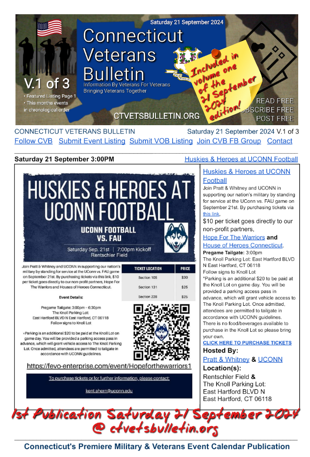 Huskies & Heroes at UCONN Football