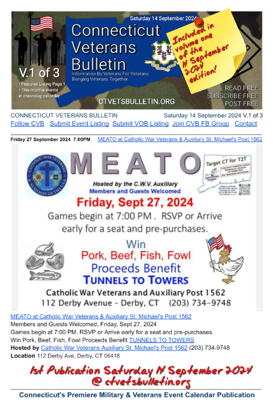 MEATO at Catholic War Veterans & Auxiliary St. Michael's Post 1562