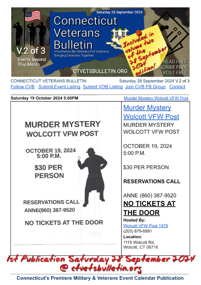 Murder Mystery Wolcott VFW Post