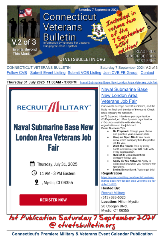 Naval Submarine Base New London Area Veterans Job Fair