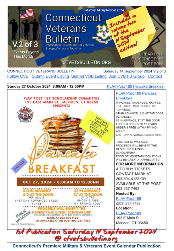 PLAV Post 189 Pancake Breakfast