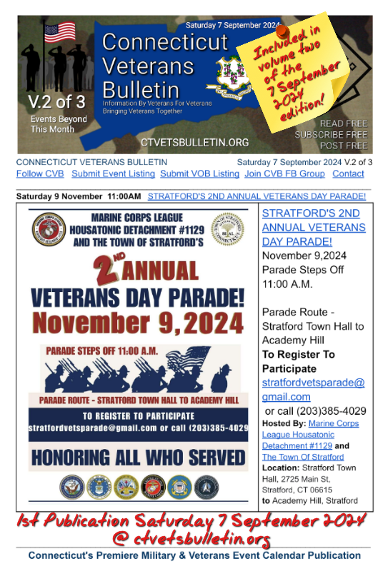 STRATFORD'S 2ND ANNUAL VETERANS DAY PARADE!