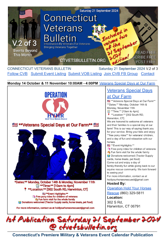 Veterans Special Days at Our Farm