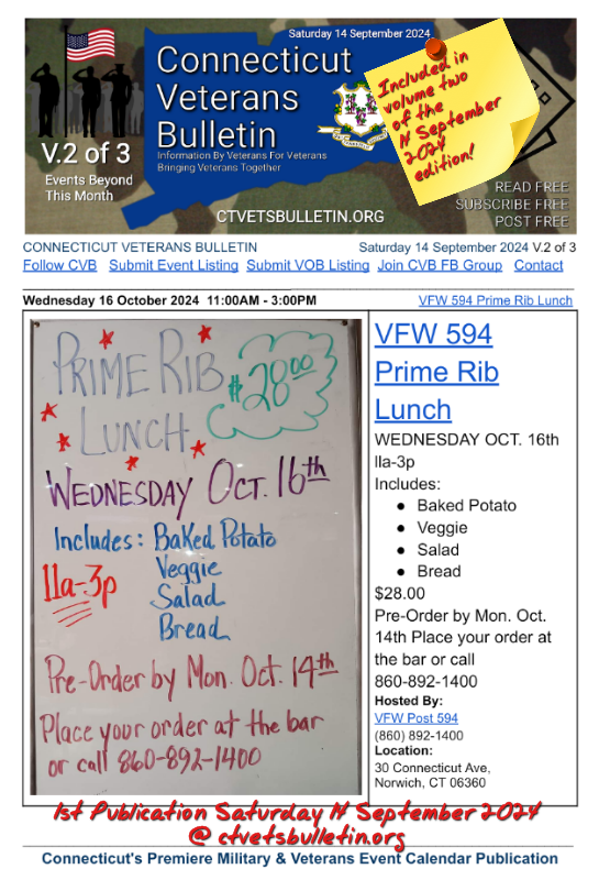 VFW 594 Prime Rib Lunch