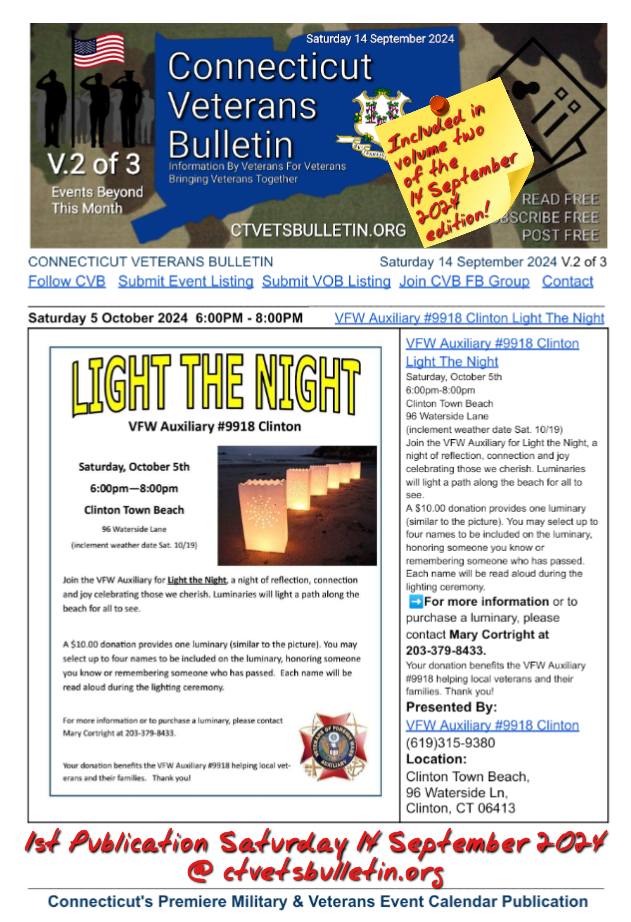 VFW Auxiliary #9918 Clinton Light The Night