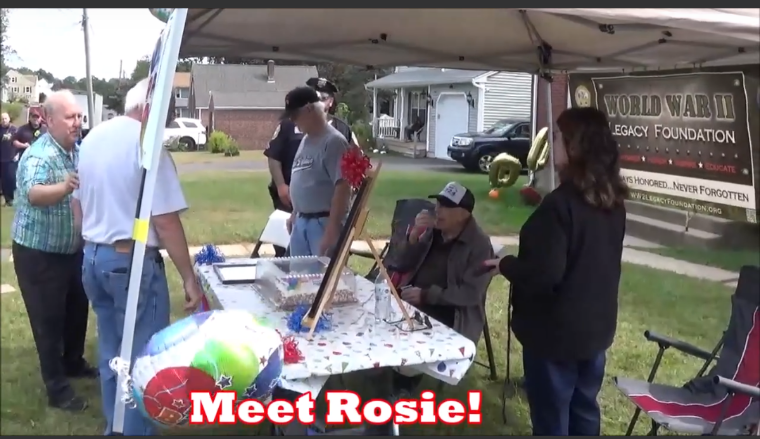 Video of Drive-by Birthday Parade for Rosario Lombardo, WWII Army Veteran turns 100!