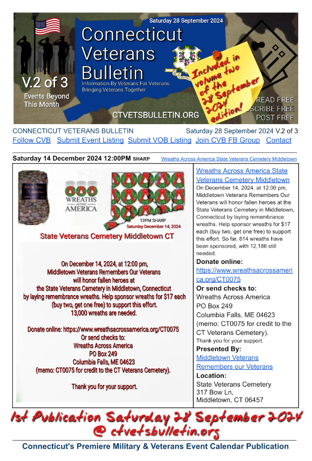 Wreaths Across America State Veterans Cemetery Middletown