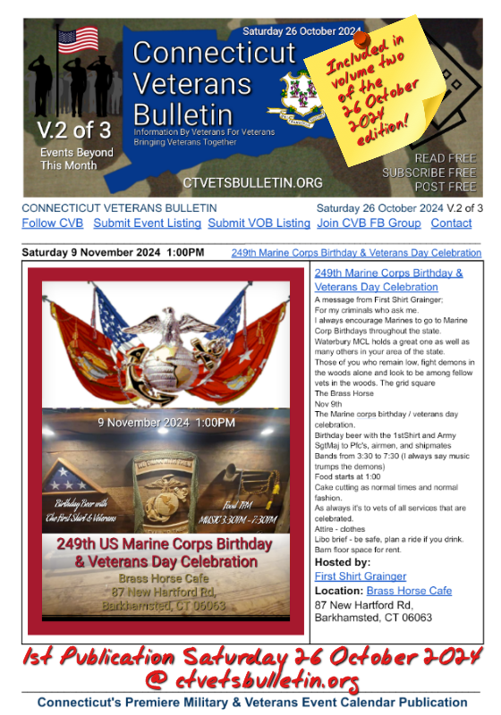 249th Marine Corps Birthday & Veterans Day Celebration