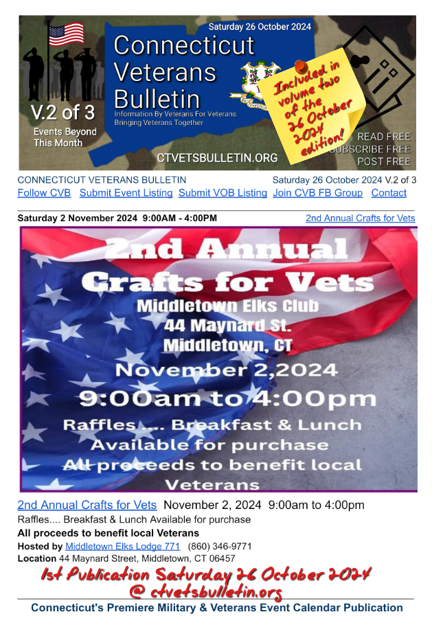 2nd Annual Crafts for Vets