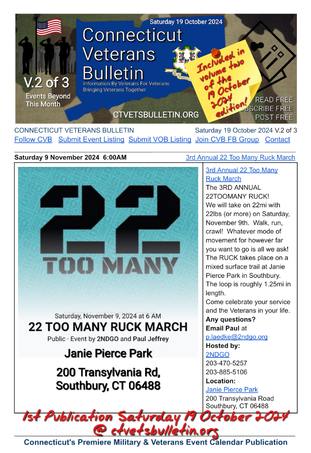 3rd Annual 22 Too Many Ruck March
