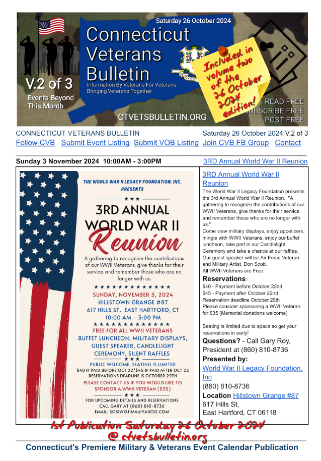 3RD Annual World War II Reunion
